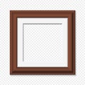 Square brown photo frame, vector Royalty Free Stock Photo