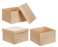 Square brown solid cardboard box isolated Royalty Free Stock Photo