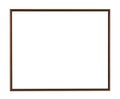 Square brown wooden frame for painting or picture isolated on a white background Royalty Free Stock Photo