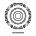 Square brush patterns in a circle line black shape design vector graphic round frames with fully editable stroke width