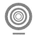 Square brush patterns in a circle line black shape design vector graphic round frames with fully editable stroke width