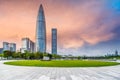 Square and building in city of China Royalty Free Stock Photo