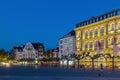 Square Burgplatz in evening, Dusseldorf, Germany Royalty Free Stock Photo