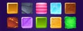 Square buttons for game with different textures Royalty Free Stock Photo