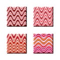 Square buttons with pink coloured sinewave patterns Royalty Free Stock Photo