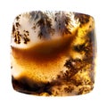 square cabochon from polished brown moss agate