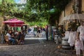 Square with cafes and shops in Saint Emilion