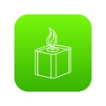 Square candle icon green vector Royalty Free Stock Photo