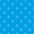 Square candle pattern vector seamless blue Royalty Free Stock Photo