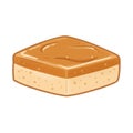 Square Caramel Cake Digital Illustration Royalty Free Stock Photo
