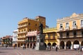 Square of carriages in Cartagena de Indias, Colombia. Historic center was declared a World Heritage Site by UNESCO in 1984, and Royalty Free Stock Photo