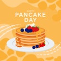 Happy Pancake Day Banner Background in Animated Shrove Tuesday