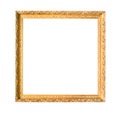 Square carved narrow wooden painting frame Royalty Free Stock Photo
