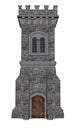 Square castle tower - 3D render Royalty Free Stock Photo