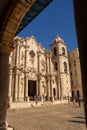 Square and Cathedral Church of Havana Cuba and tourists and fa