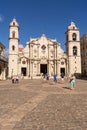 Square and Cathedral Church of Havana Cuba and tourists and fa