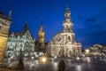 Square with Cathedral of the Holy Trinity in Dresden Royalty Free Stock Photo