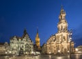 Square with Cathedral of the Holy Trinity in Dresden Royalty Free Stock Photo