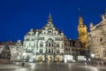 Square with Cathedral of the Holy Trinity in Dresden Royalty Free Stock Photo