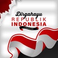 Square celebration of indonesia independence day greeting banner design