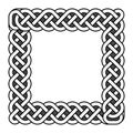 Square celtic knots vector medieval frame in black and white