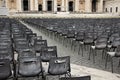 Square with chairs for parishioners in front St. Peter's Basilic