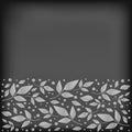 Square chalkboard background with decorative stripe of white leaves and dots below