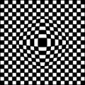 Square checkered background with illusion of bloating, vector bloating checkered surface