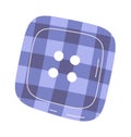 Square Checkered Clothes Button