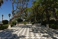 Plaza in a city park in cadiz