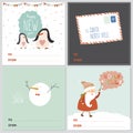 Square Christmas and New Year greeting cards