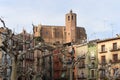 Square and church  of Balaguer, Lleida province, Catalonia, Spain Royalty Free Stock Photo