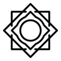 Square circle alchemy icon, outline style