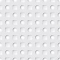 Square and circle groove seamless pattern paper cut style gray background graphic illustration Royalty Free Stock Photo