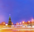 New Year`s tree in Gomel on Lenin Square