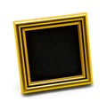 Square classic empty gold photo frame isolated on white