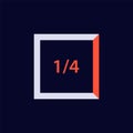 Square clock icon with quarter red indicator highlighting time progress