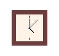 Square Clocks Isolated Wall Watch Showing 5 Oclock