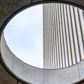Square Close up view from the inside of the round skylight of a building Royalty Free Stock Photo