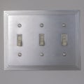 Square Close up view of vertical flip toggle light switches in off mode