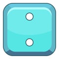 Square cloth button icon, cartoon style