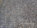 Square cobblestone road or path or bricks on ground