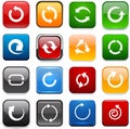 Square color arrow icons. Royalty Free Stock Photo