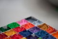 Square color palette  for art work colsed up,selective focus Royalty Free Stock Photo