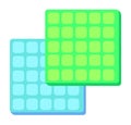Square colorful foam rubber flaps for dusting, cleaning the house, cleaning agent. Flat vector image