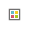 Square colorful window simple geometric design vector