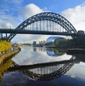 Newcastle UK - Tyne bridge reflection in the River Royalty Free Stock Photo