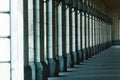 Square columns stand in a row. Architecture Royalty Free Stock Photo