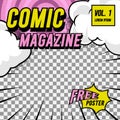 Square comic cover front page layout background template design Royalty Free Stock Photo