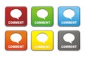 Square comment buttons Royalty Free Stock Photo